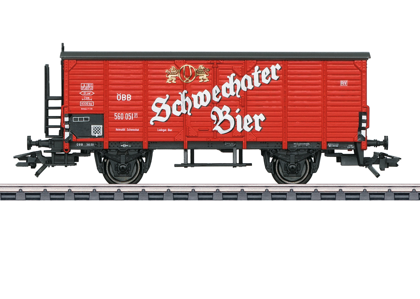 Marklin 48937 HO Schwechat Beer 2-Axle Wood Beer Reefer - 3-Rail