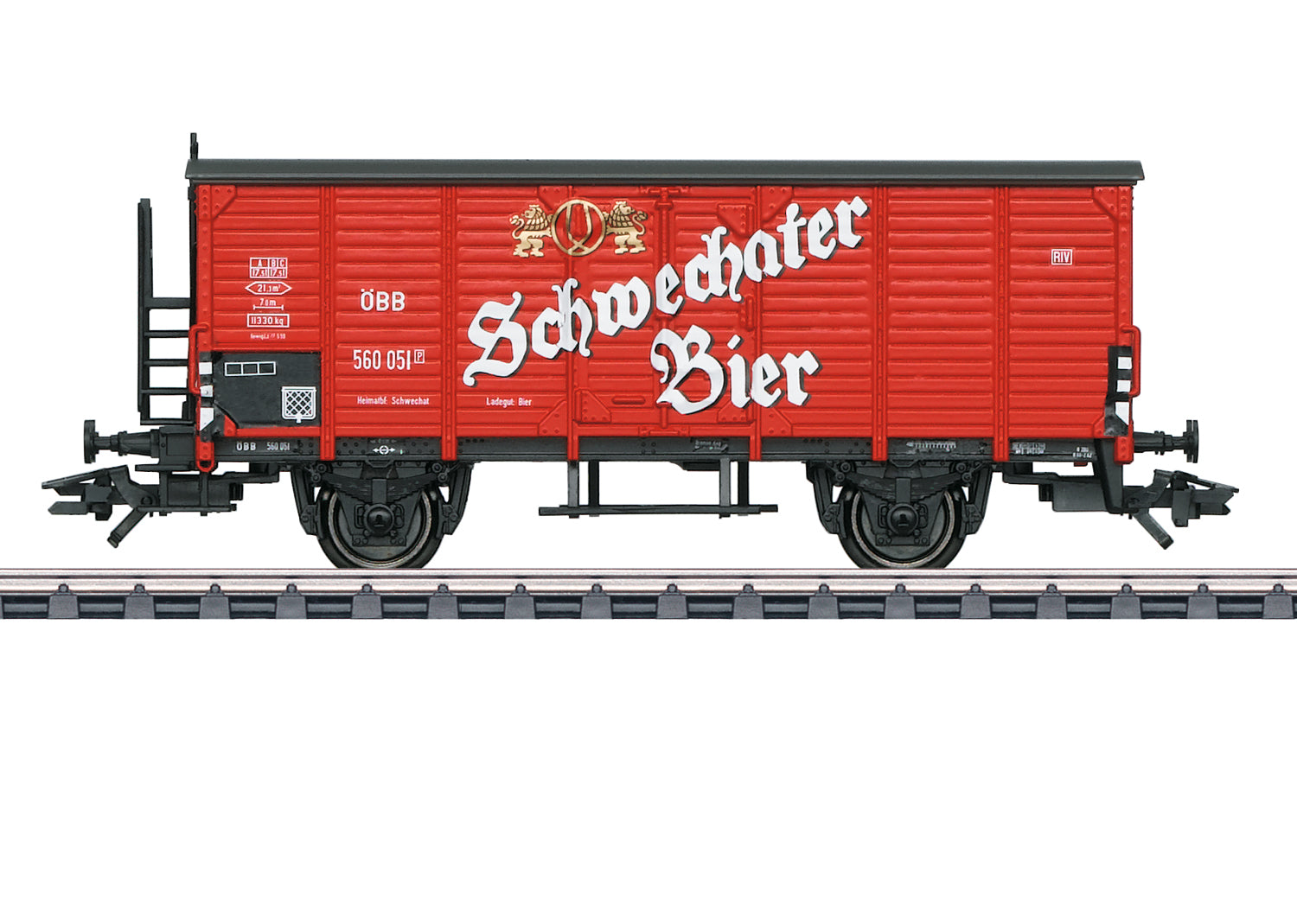 Marklin 48937 HO Schwechat Beer 2-Axle Wood Beer Reefer - 3-Rail
