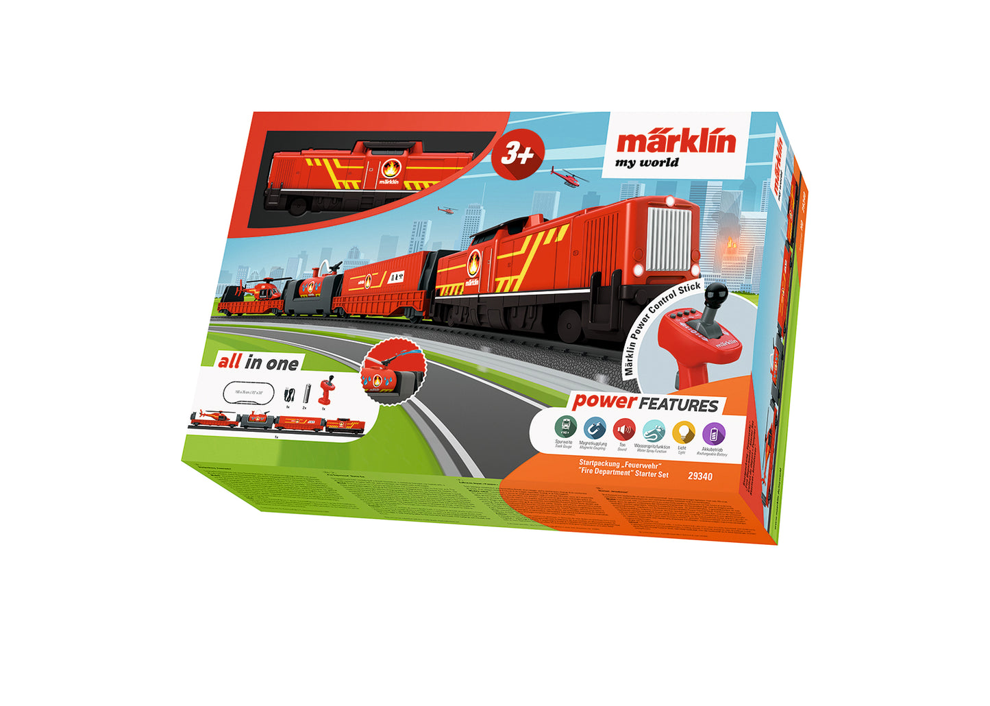 Marklin 29340 My World Fire Department HO Gauge Diesel Starter Train Set