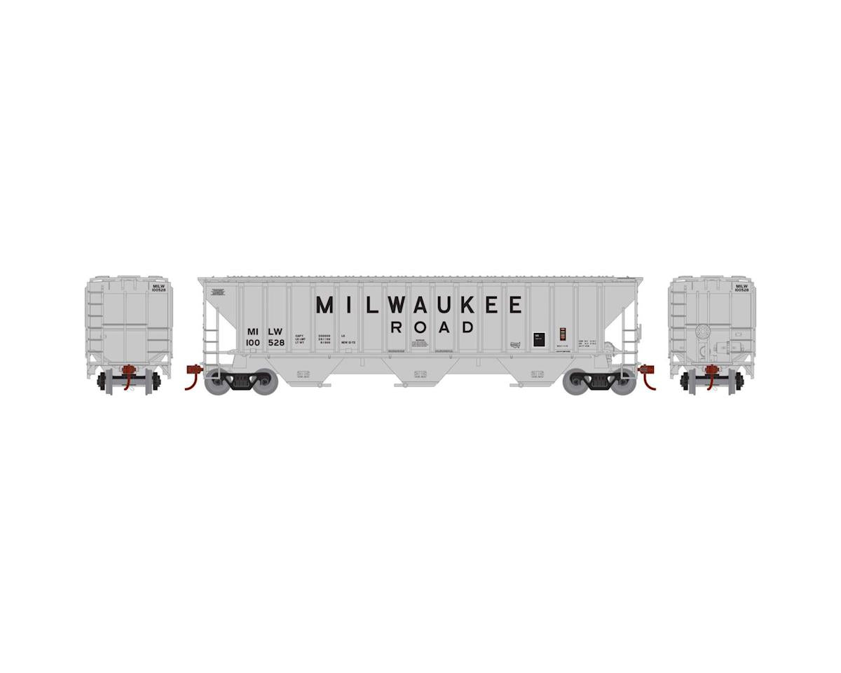Athearn 18751 HO Milwaukee/Grey Ready to Run PS 4740 Covered Hopper #100528