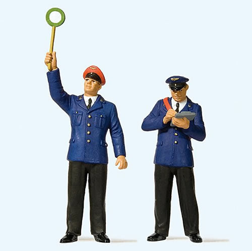 Preiser 44920 G German Railroad Controller & Conductor Figures (Set of 2)