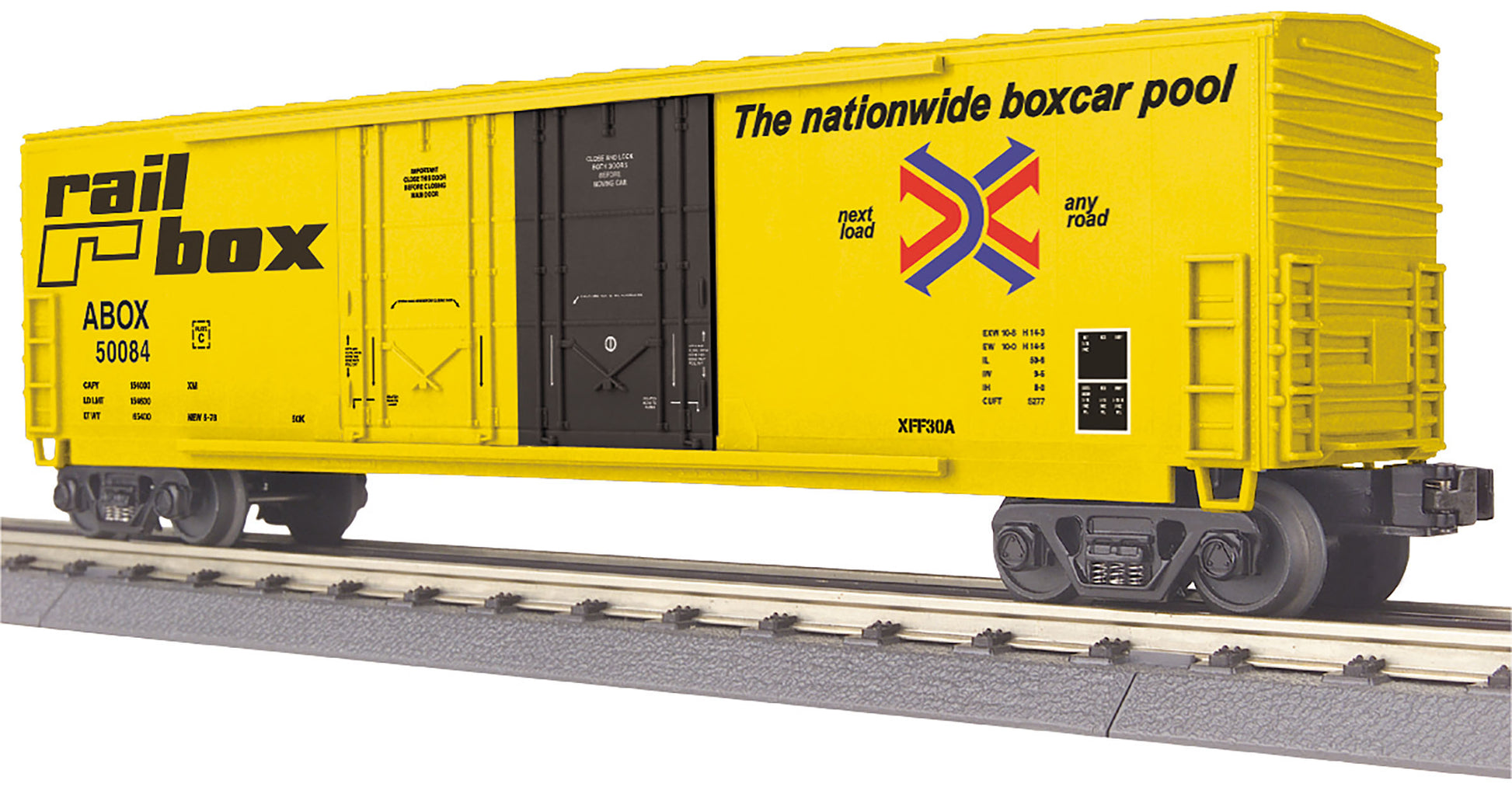 MTH 30-74985 O Railbox 50' Double Door Plugged Boxcar #50084