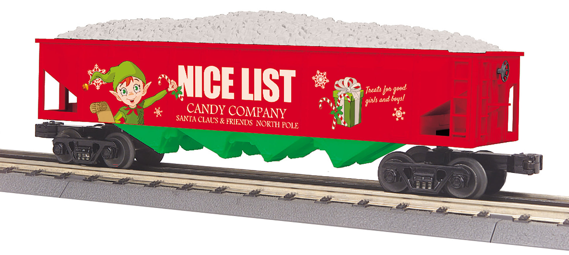 MTH 30-75635 O Christmas 4-Bay Hopper Car