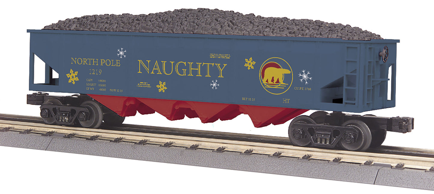 MTH 30-75636 O North Pole 4-Bay Hopper Car #1219