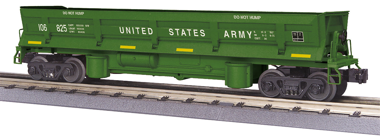 MTH 30-79590 O U.S. Army Dump Car with Operating Bay #106825