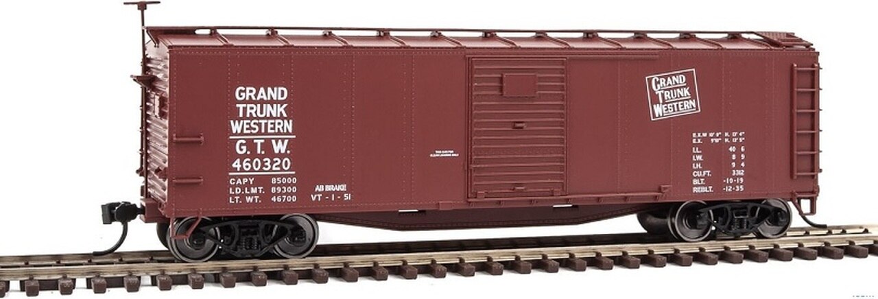 Walthers 910-40814 HO Grand Trunk Western 40'' Rebuilt Steel Boxcar #460320