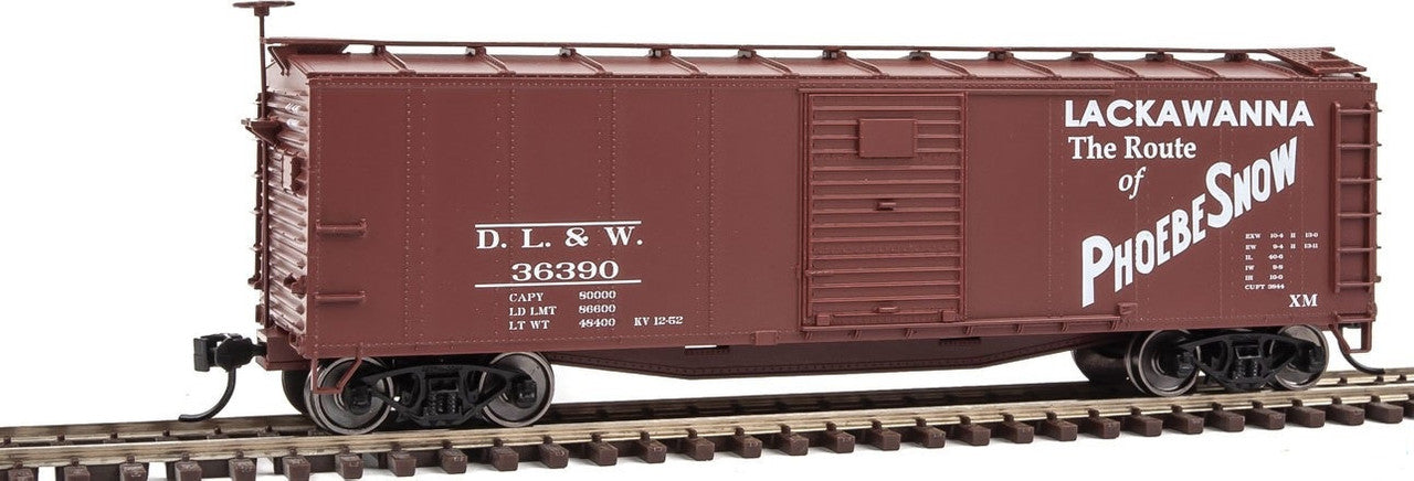 Walthers 910-40818 HO Lackawanna & Western 40' Rebuilt Boxcar #36390
