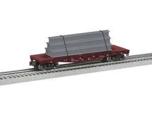 Lionel 2143011 O Santa Fe Standard Flat Car with Stakes #90410