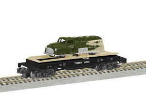 American Flyer 2219210 S T-Rex Oil Ramp Flatcar with Oil Truck