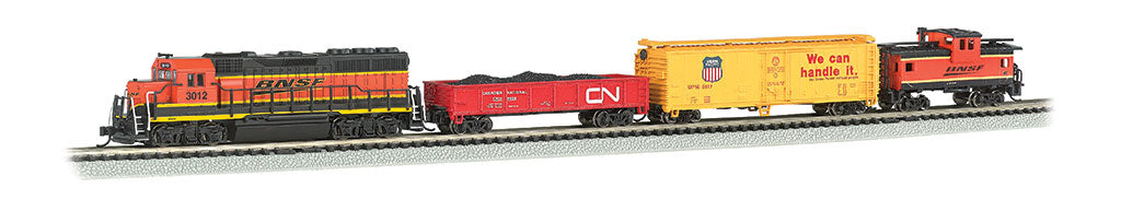 Bachmann 24132 N Scale BNSF Roaring Rails Diesel Starter Freight Train Set w/DCC