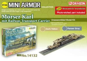 Dragon 14132 1:144 Morser Karl mit Railway Transport Carrier Vehicle Kit