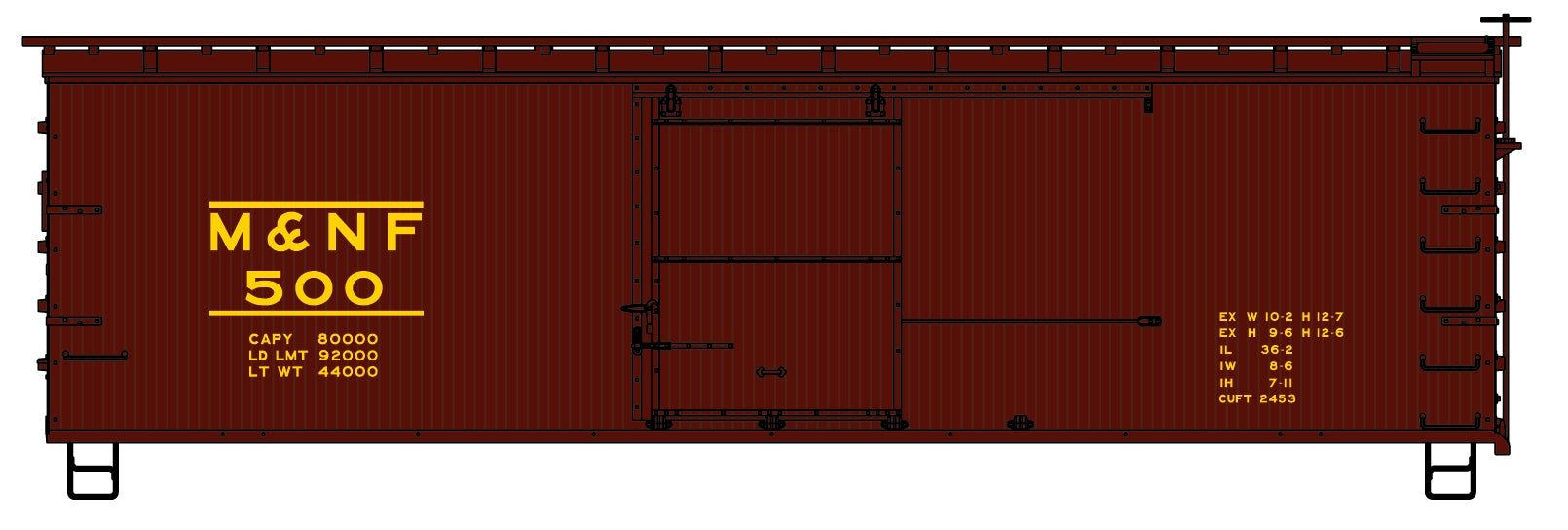 Accurail 1409 HO Morehead & North Fork 36' Double Sheath Wood Boxcar #500