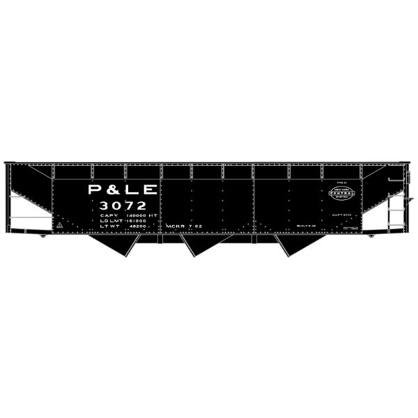 Accurail 7563 HO Pittsburgh & Lake Erie 70-Ton Offset Triple Hopper #3072