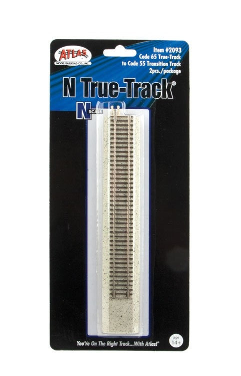 Atlas 2093 N Code 65 True-Track to Code 55 Transition Track (Pack of 2)