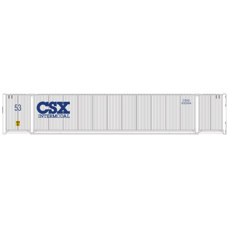 Atlas 50005250 N CSX Intermodal 53' Container Set #3 (Pack of 3)