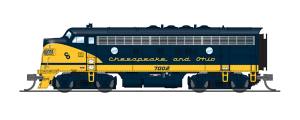 Broadway Limited 3803 N Chesapeake & Ohio F7 A/B Diesel Locomotive #7002/7501