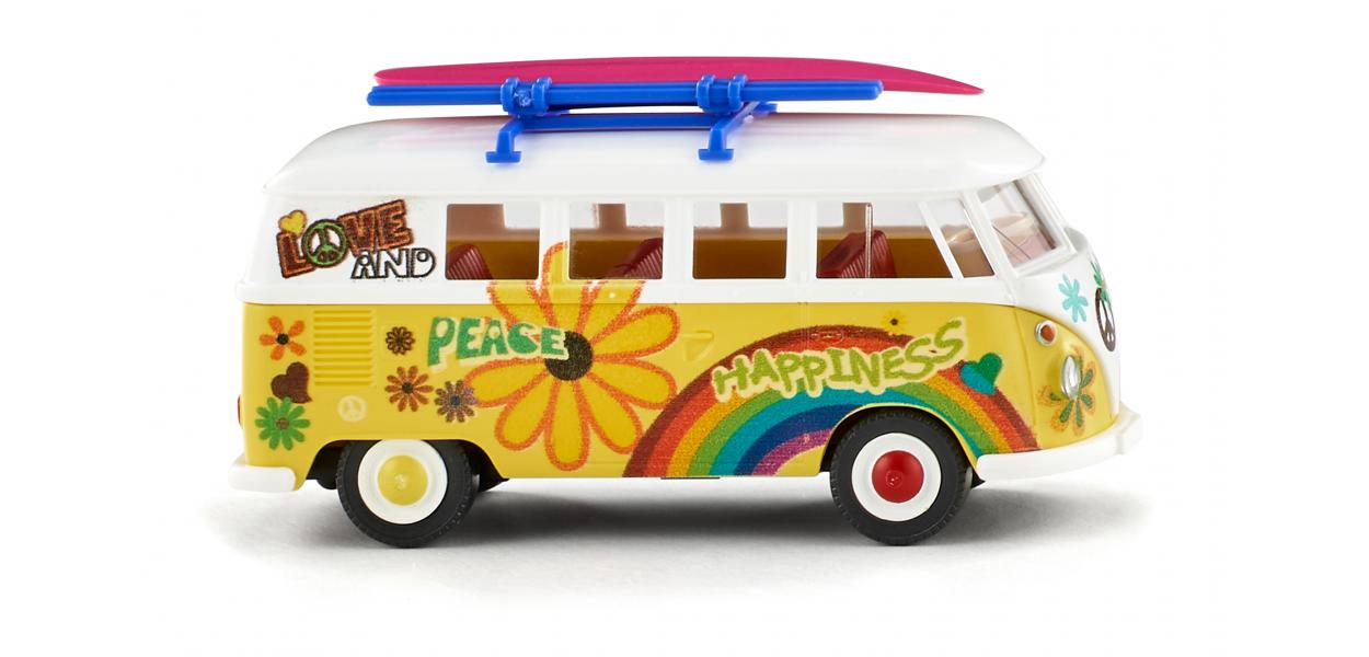 Wiking 079725 1:87 Volkswagen T1 Bus with Flower Power Graphics