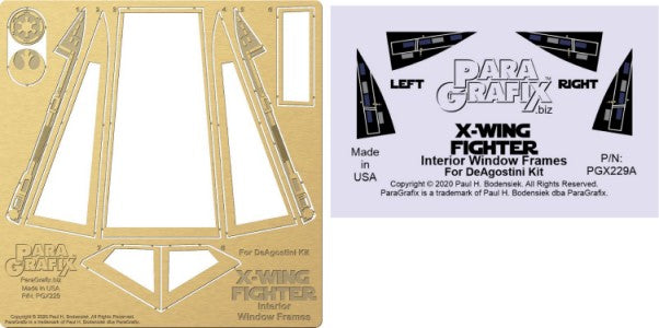 Paragrafix PGX229 1:18 DeAgostini Kit X-Wing Canopy Frames Set