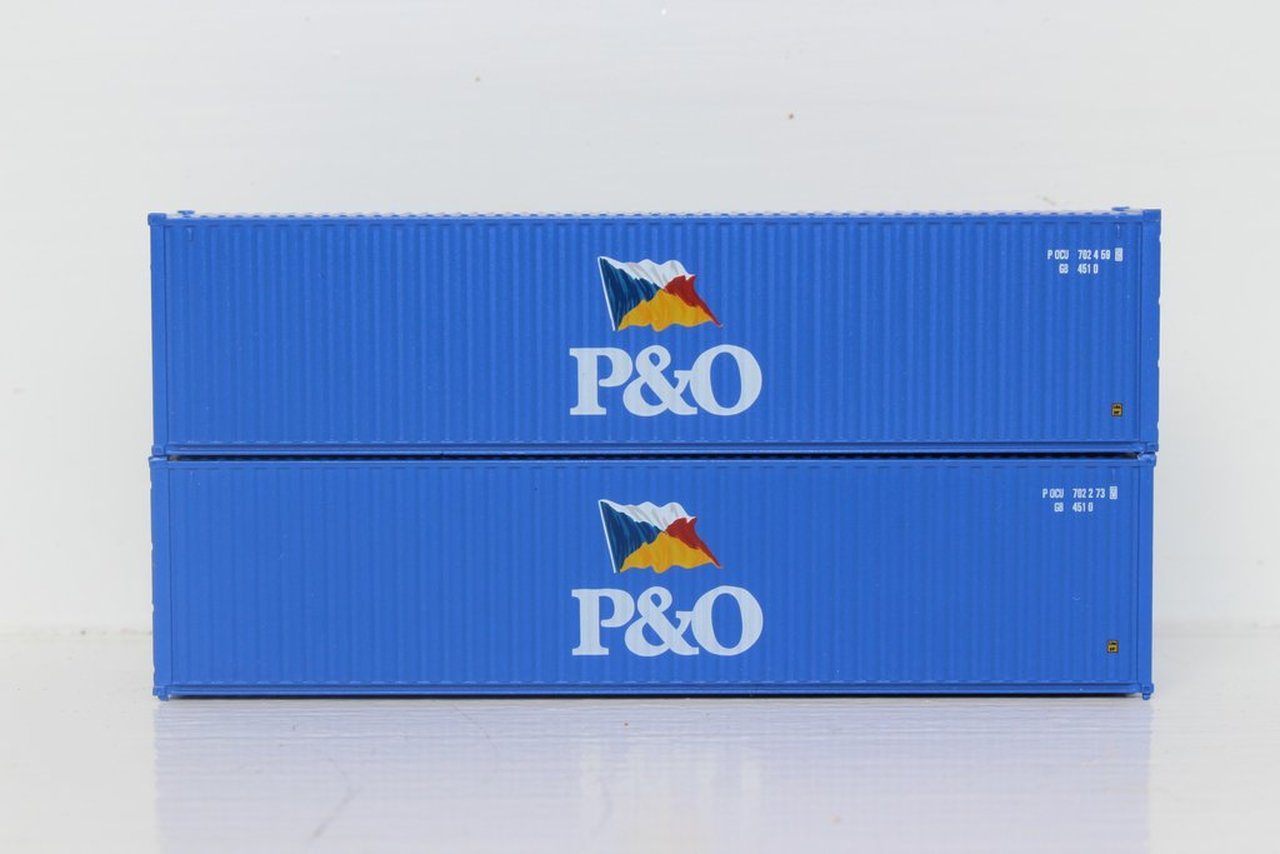 JTC Model Trains 405029 N P&O 40' Hi-Cube C.S. Container (Pack of 2)