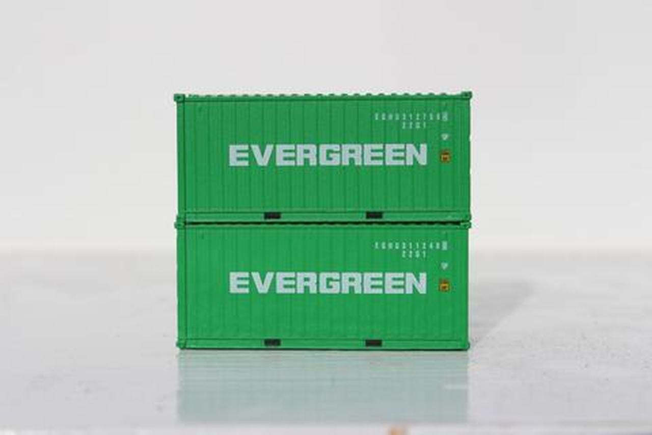 JTC Model Trains 205346 N Evergreen 20' Standard C.S. Container (Pack of 2)