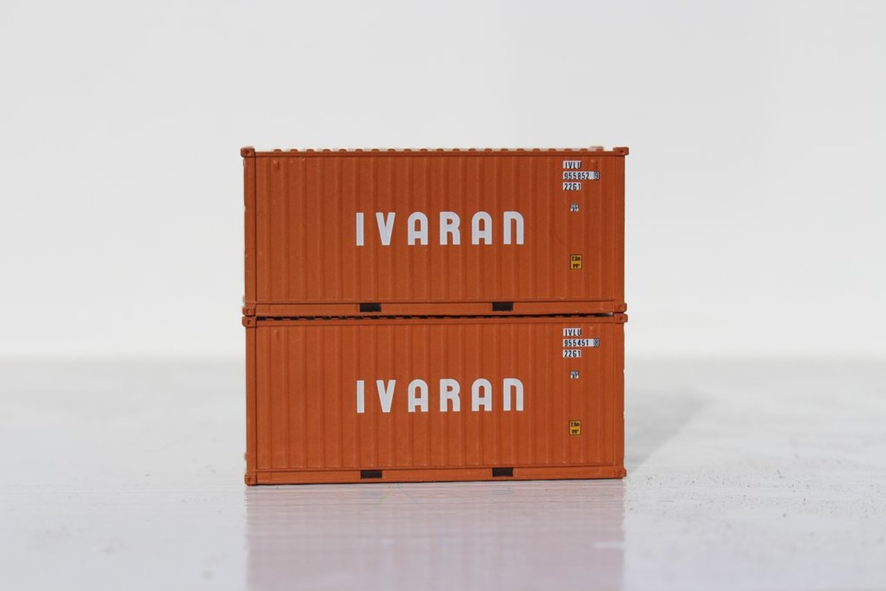 JTC Model Trains 205358 N Ivaran 20' Standard C.S. Container (Pack of 2)