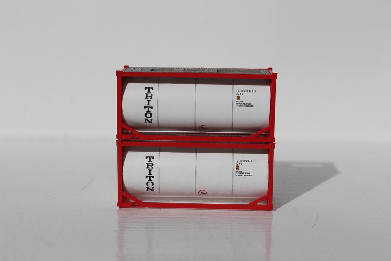 JTC Model Trains 205208 N Triton 20' Standard Tank Container (Pack of 2)