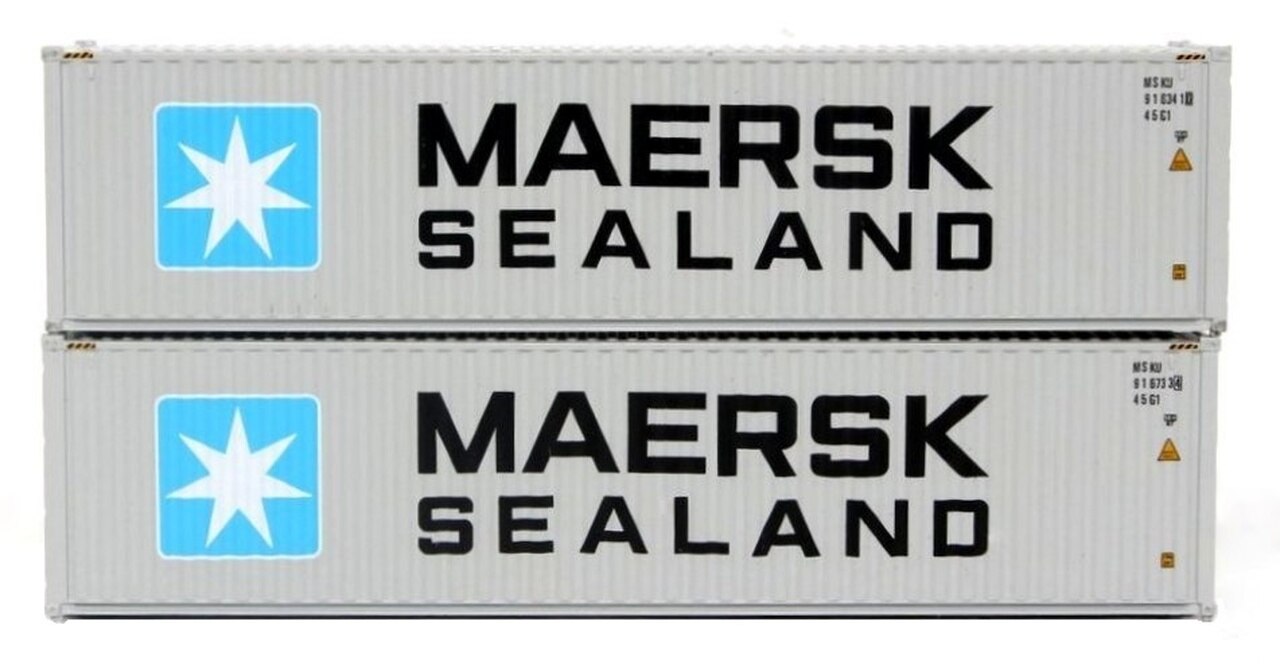 JTC Model Trains 405034 N Maersk Sealand 40' Hi-Cube C.S. Container (Pack of 2)