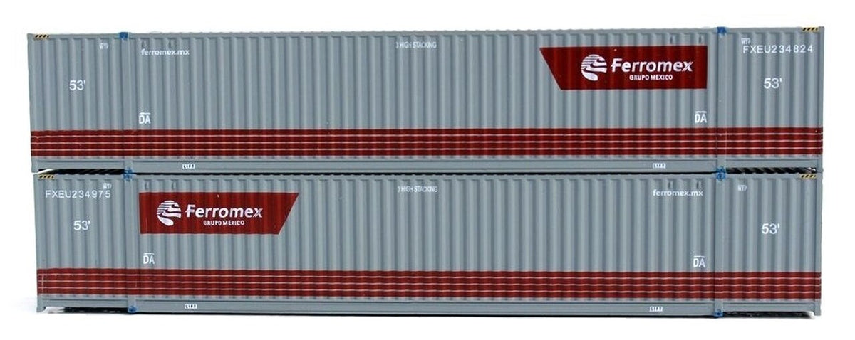 JTC Model Trains 535043 N Ferromex 53' Corrugated Hi-Cube Container (Pack of 2)