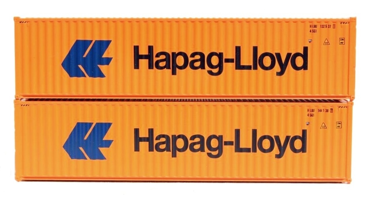JTC Model Trains 405111 N Hapag Lloyd 40' Hi-Cube C.S. Container (Pack of 2)