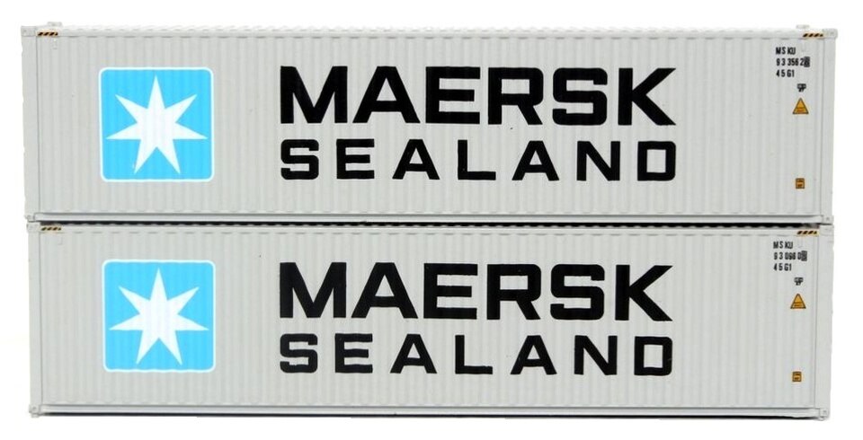 JTC Model Trains 405116 N Maersk Sealand 40' Hi-Cube C.S. Container (Pack of 2)