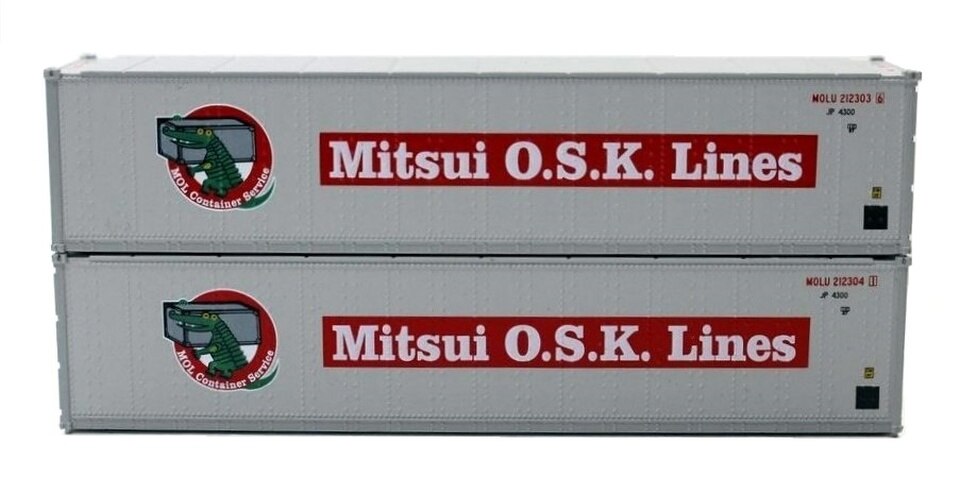 JTC Model Trains 405657 N Scale Mitsui OSK 40' Standard S.S. Container