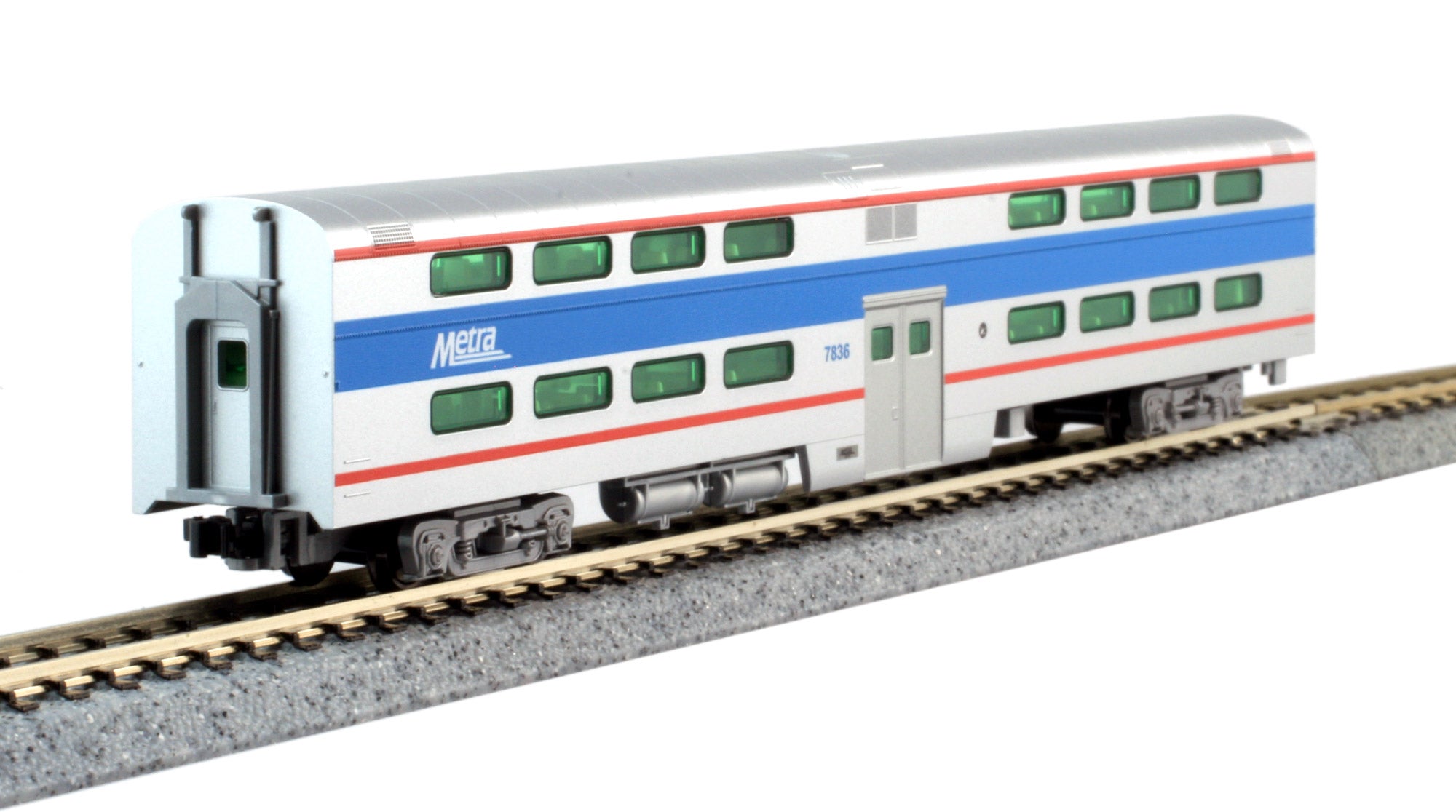 Kato 156-0970 N Chicago Metra Pullman 4-Window Gallery Bi-Level