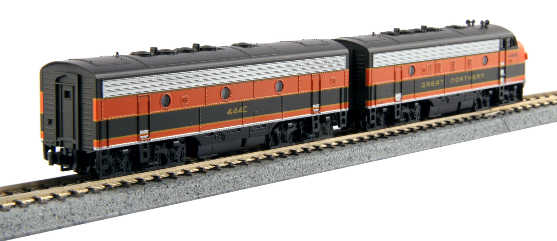 Kato 106-0421-DCC N Great Northern EMD F7A & F7B Diesel with DCC #444D,444C