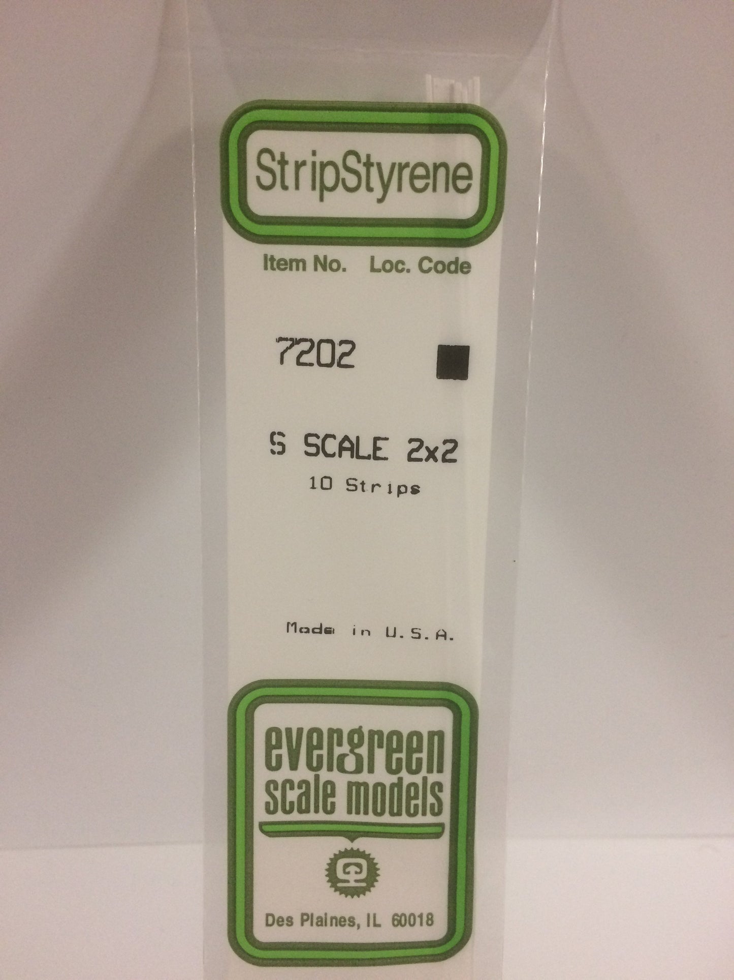 Evergreen Scale Models 7202 S .030" x .030" x 14" Strips ( Pack of 10)