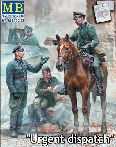 Master Box Models 35212 1:35 WWII German Military with Horses Plastic Model Kit