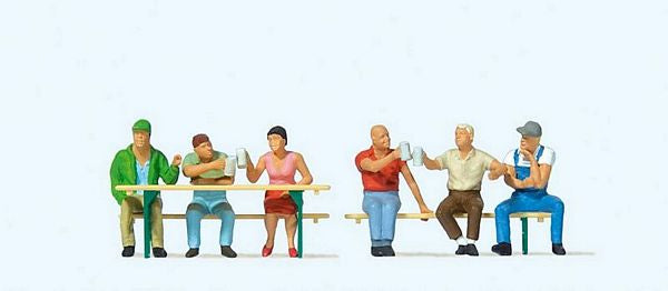 Preiser 10703 HO Get Together Friends Having A Drink Figures (Set of 6)