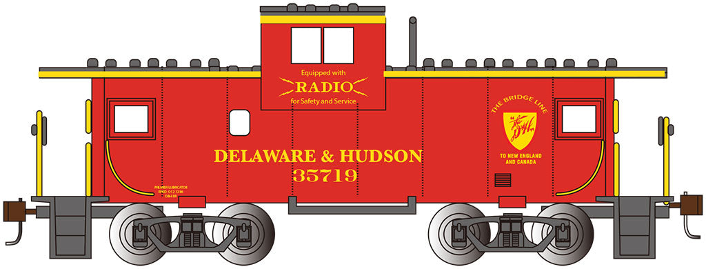 Bachmann 17708 HO Delaware and Hudson 36' Wide-Vision Caboose #35719