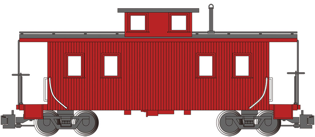 Bachmann 93804 G Unlettered Brown Eight-Wheel Center-Cupola Caboose