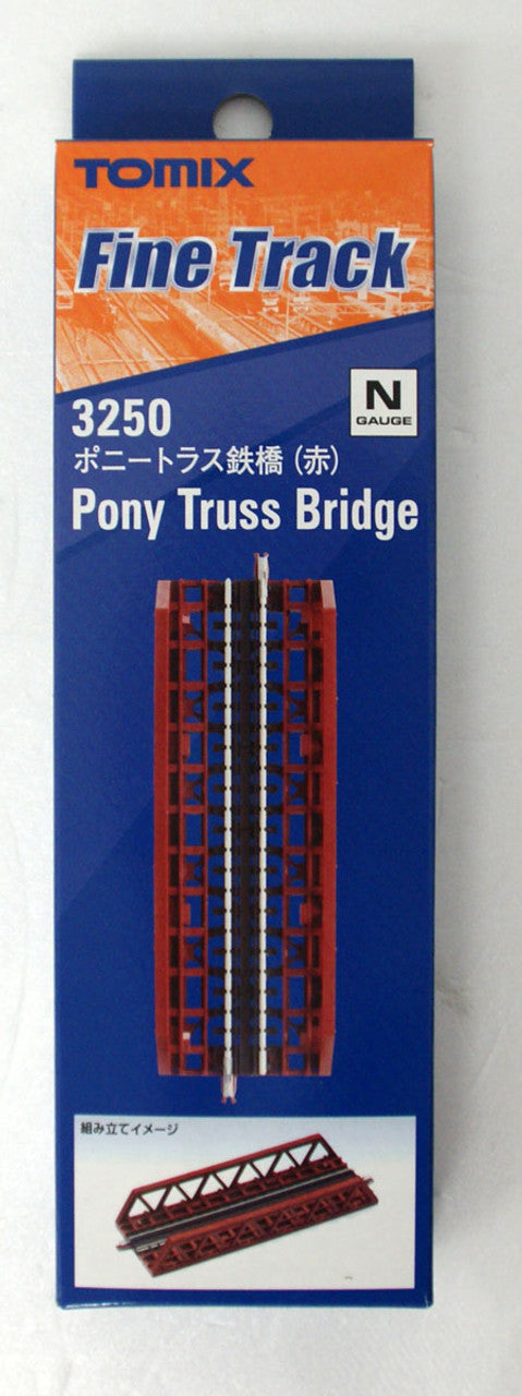 TomyTec 3250 N Red Single Track Pony Truss Bridge