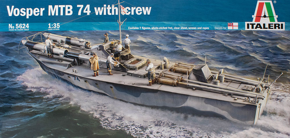 Italeri 5624 1:35 Vosper MTB 74 Torpedo Boat with Crew Plastic Model Kit