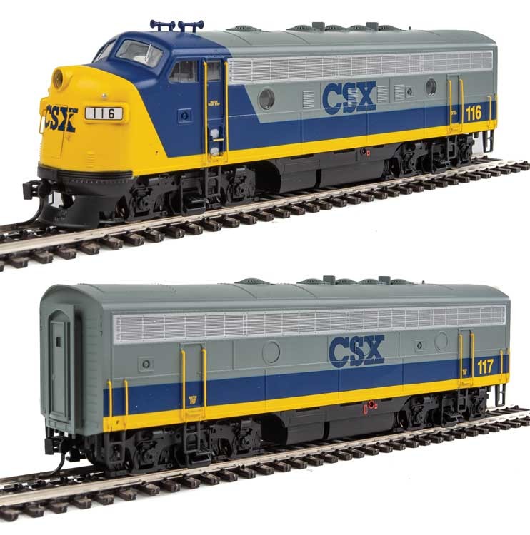 Walthers 910-19950 HO CSX EMD F7 A-B Diesel Locomotive with Sound & DCC #116,117
