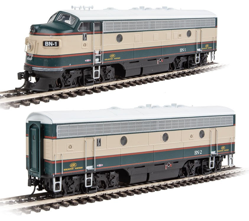 Walthers 910-9935 HO Burlington Northern EMD F7 A-B Diesel Locomotive #1, 2