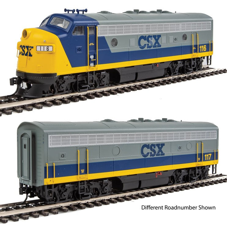 Walthers 910-9939 HO CSX EMD F7 A-B Diesel Locomotive Standard DC #116, #119