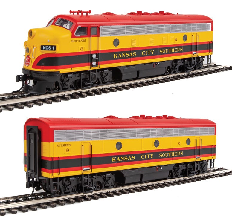 Walthers 910-9941 HO Kansas City Southern EMD F7 A-B Diesel Locomotive DC #1,#3