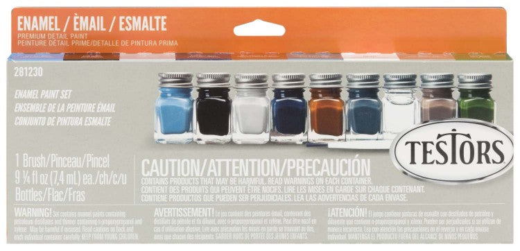 Testors 281230 Military Flat Enamel Paint Set  (Set of 9)