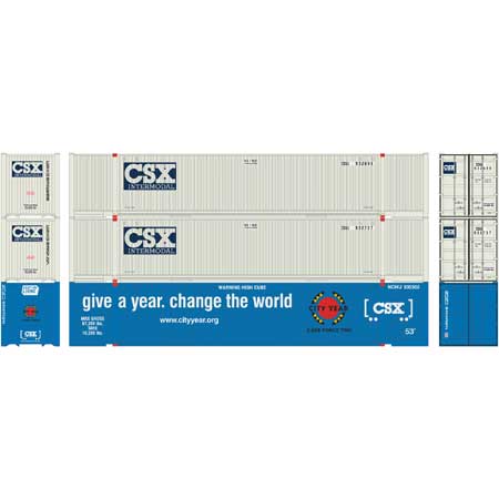 Athearn 17923 HO CSX 53' Jindo RTR Container #1 (Pack of 3)