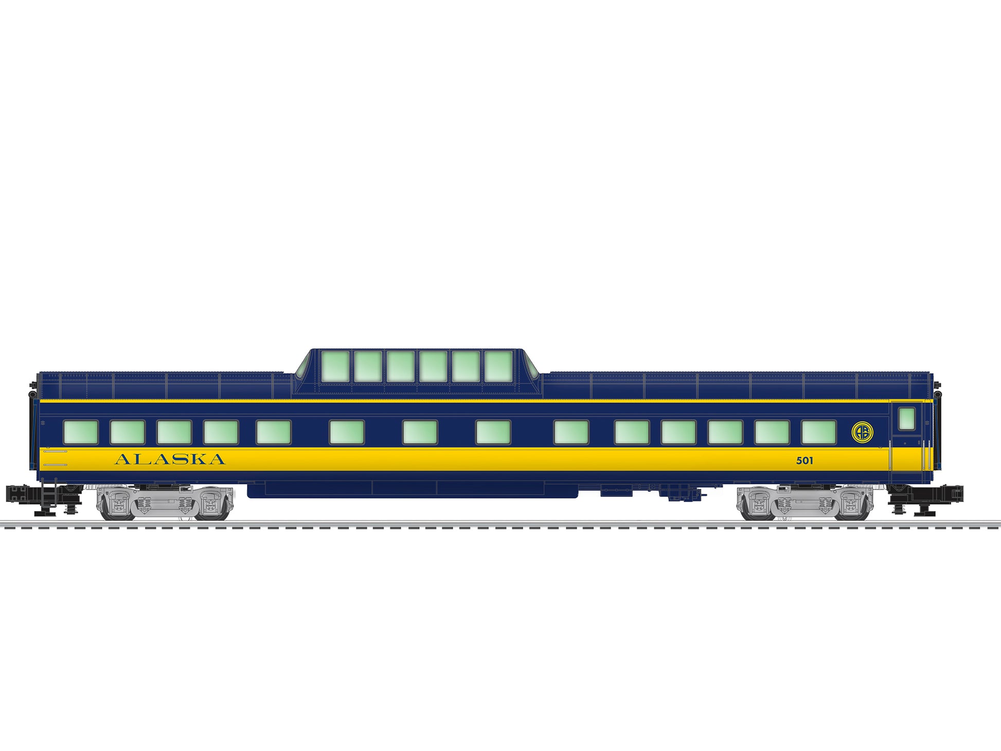 Lionel 2027160 O Alaska Railroad VistaVision Camera Dome Car #501