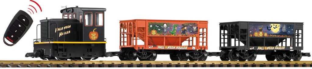 Piko 38153 Halloween Hauler Radio Control G Gauge Diesel Starter Train Set