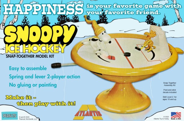Atlantis Models M5696 Peanuts Snoopy & Woodstock Bird Bath Ice Hockey Game