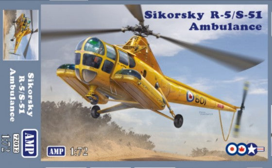 AMP Kits 72012 1:72 Sikorsky R-5/S-51 Ambulance Helicopter Plastic Model Kit
